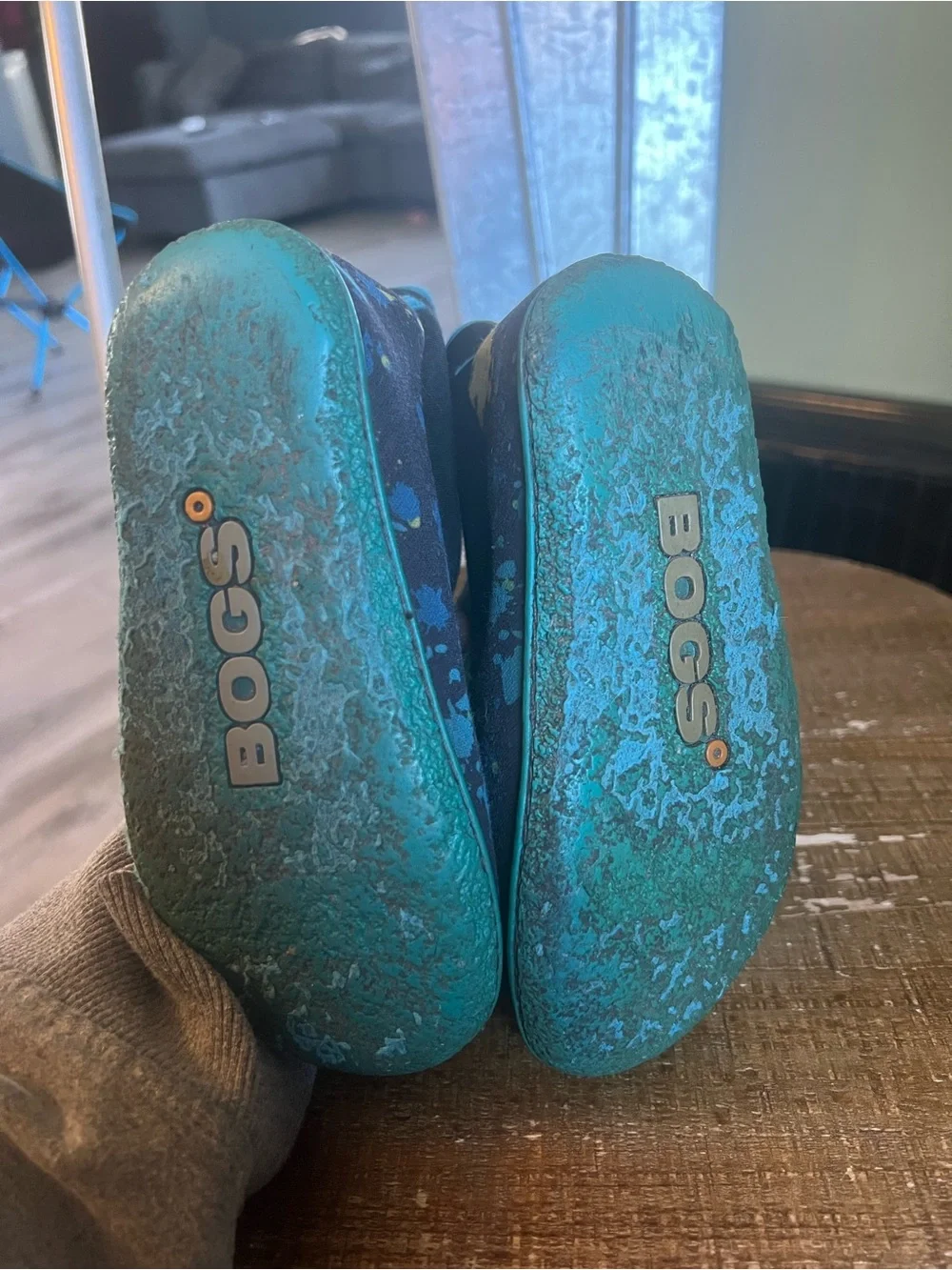 Bogs Kids Splash-Print Neoprene Rain Boots - Navy & Teal